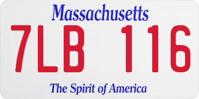MA license plate 7LB116