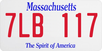 MA license plate 7LB117