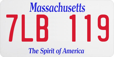 MA license plate 7LB119