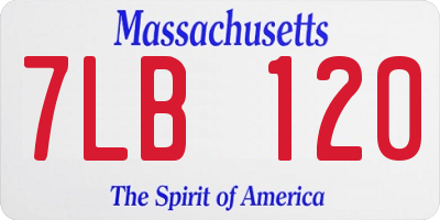 MA license plate 7LB120
