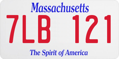 MA license plate 7LB121