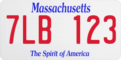 MA license plate 7LB123