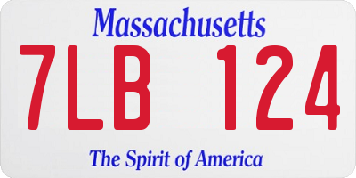 MA license plate 7LB124