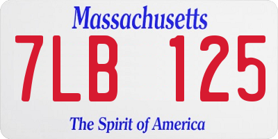 MA license plate 7LB125