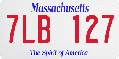 MA license plate 7LB127