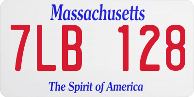 MA license plate 7LB128