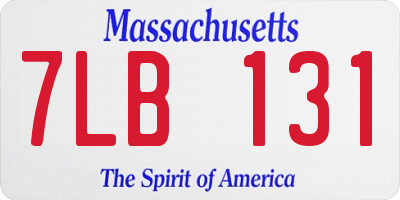 MA license plate 7LB131