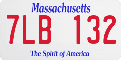 MA license plate 7LB132