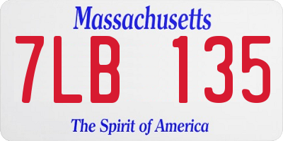MA license plate 7LB135