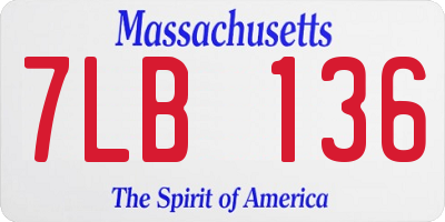 MA license plate 7LB136
