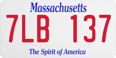 MA license plate 7LB137