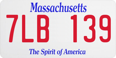 MA license plate 7LB139