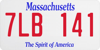 MA license plate 7LB141