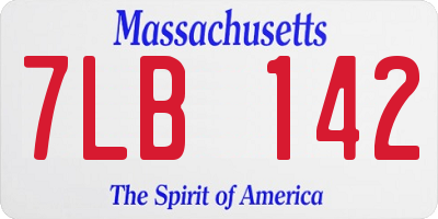 MA license plate 7LB142