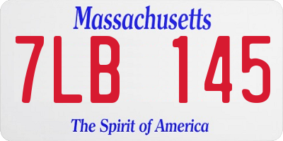 MA license plate 7LB145
