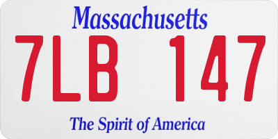 MA license plate 7LB147