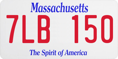 MA license plate 7LB150