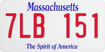 MA license plate 7LB151