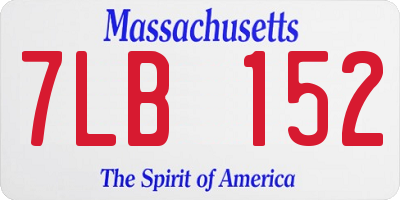 MA license plate 7LB152