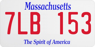 MA license plate 7LB153