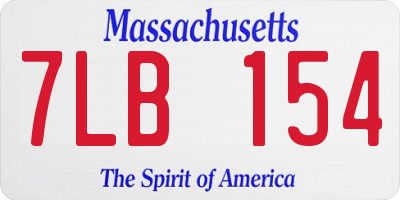 MA license plate 7LB154