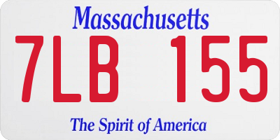 MA license plate 7LB155