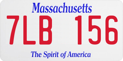 MA license plate 7LB156