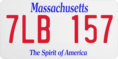 MA license plate 7LB157