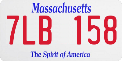 MA license plate 7LB158