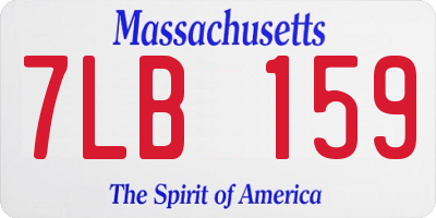 MA license plate 7LB159