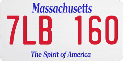 MA license plate 7LB160
