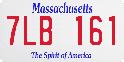 MA license plate 7LB161