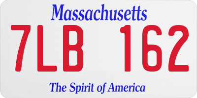 MA license plate 7LB162
