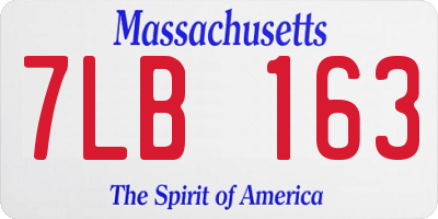 MA license plate 7LB163