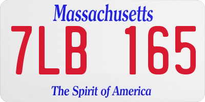 MA license plate 7LB165