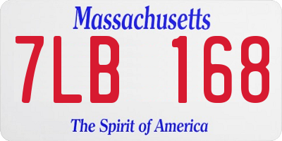 MA license plate 7LB168