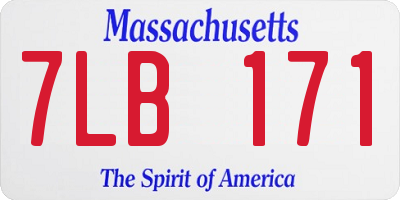 MA license plate 7LB171