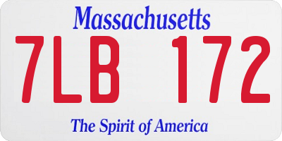 MA license plate 7LB172