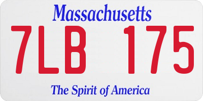 MA license plate 7LB175