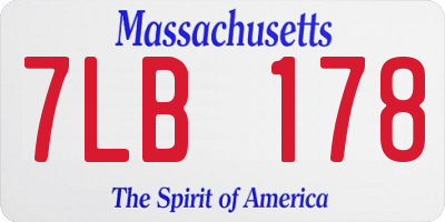 MA license plate 7LB178