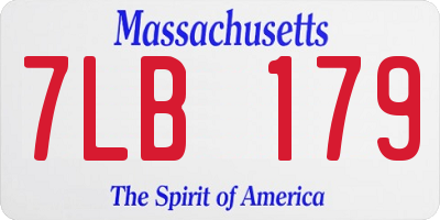 MA license plate 7LB179