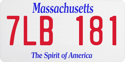 MA license plate 7LB181