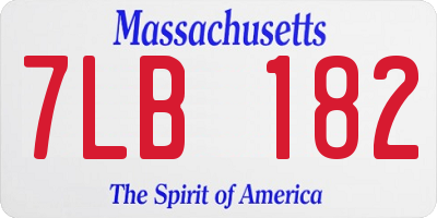 MA license plate 7LB182