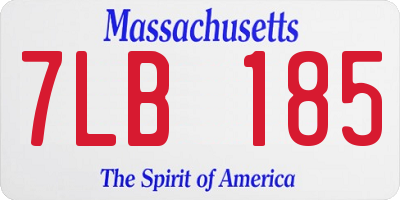 MA license plate 7LB185