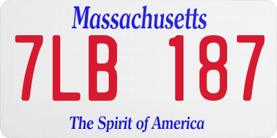 MA license plate 7LB187