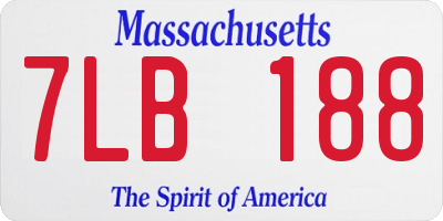 MA license plate 7LB188