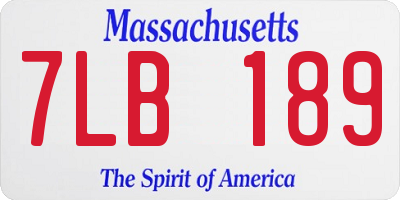 MA license plate 7LB189