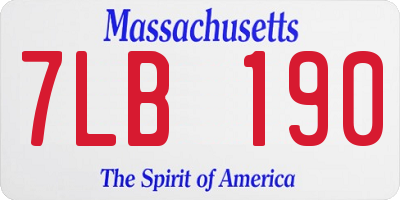 MA license plate 7LB190