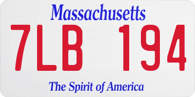 MA license plate 7LB194