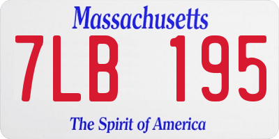 MA license plate 7LB195